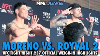 Brandon Moreno vs. Brandon Royval 2 Official Weigh-In Highlights | UFC Fight Night 237