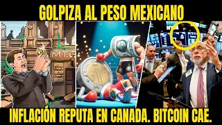 GOLPIZA AL PESO MEXICANO. INFLACIÓN REPUNTA EN CANADA. BITCOIN CAE.