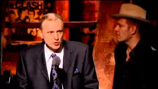 The Clash accepts award Rock and Roll Hall of Fame inductions 2003