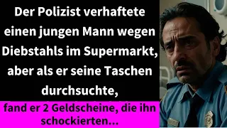 Der Polizist verhaftete einen jungen Mann wegen Diebstahls im Supermarkt, aber als er seine Taschen