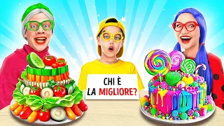 SFIDA DI CUCINA IN FAMIGLIA || Ladybug contro Nonna! Smart Hack Per Genitori di 123 GO! FOOD