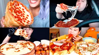 ASMR Big Bites GIANT CHEESY PIZZA *Fast Food* | Satisfying Mukbang Compilation