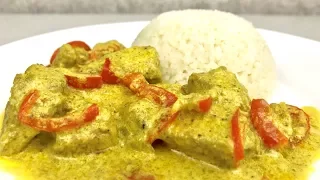Курица карри с рисом. Не острый вариант индийского блюда / Chicken curry with rice. Eng sub