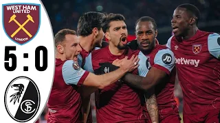 West Ham vs SC Freiburg 5-0 Highlights Goals | UEFA Europa League 23/24