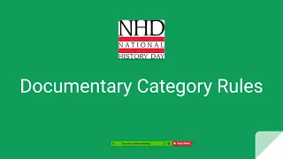 National History Day Rules: Documentary Category