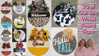 20 of Our BEST WOOD ROUND SIGNS | DIY Door Hangers for Every Season | Quick & Easy Beginner Projects