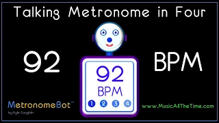 Talking metronome in 4/4 at 92 BPM MetronomeBot