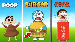 Shinchan And Nobita Play Noob Vs Pro Vs Hacker In All Food RUN 3D 🤣🤣 | Funny Game |