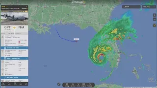 Time-lapse of the Hurricane Hunter TEAL71 flight into Category 4 storm Ian