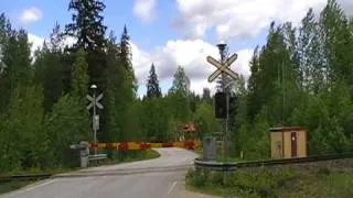 Finnish freight train T 3406 passed Vatia Level crossing