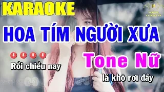 Karaoke Hoa Tím Người Xưa Tone Nữ Nhạc Sống | Trọng Hiếu