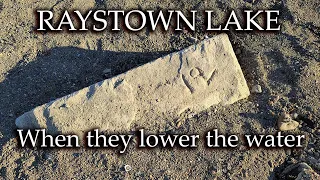 What is seen when Raystown Lake lowers the waters