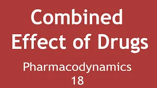 Combined effect of drugs (Pharmacodynamics Part 18) | Dr. Shikha Parmar