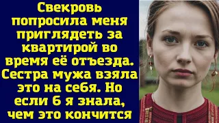 Свекровь попросила меня приглядеть за квартирой во время её отъезда. Сестра мужа взяла это на себя