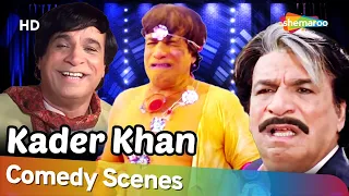 Best of Comedy Scenes Kader Khan | Superhit Movie Dulhe Raja - Chhote Sarkar - Aag