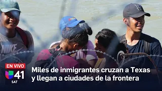 Miles de inmigrantes llegan a ciudades de Texas luego de cruzar la frontera del Río Bravo | EN VIVO