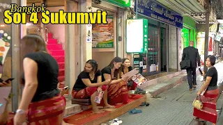 🇹🇭 4K HDR Bangkok | Pretty Girls & Freelancers | Soi 4 Sukhumvit Night Walk