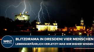 DRESDEN: Blitzeinschlag am Elbufer! Vier Menschen lebensgefährlich verletzt! Was wir bisher wissen