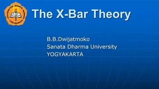 The X bar Theory