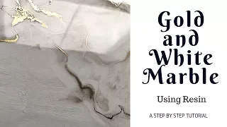 STEP BY STEP RESIN Gold and White Marble