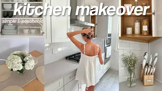 organize my kitchen with me 🪞 aesthetic + pinterest inspired & tour