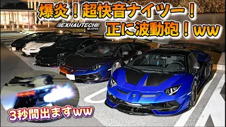 【2023最後‼️】高音 爆音 好きにはたまらない😍走り納めに相応しいナイトツーリング🤣🤣🔥#lamborghini #svj #exhautechjapan