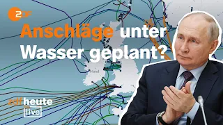 Fregattenkapitän über Berichte zu Minen an Unterwasser-Infrastruktur | ZDFheute live