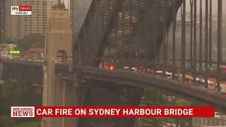 Sydney Harbour Bridge closed in all directions following intense car fire