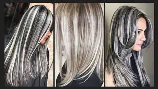 Gorgeous silver highlights hair ideas || Blonde silver hair highlights