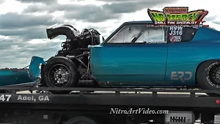 Marty Robertson Blown Hemi Cuda Wild Ride  And Crash Drag Racing At No Mercy 7