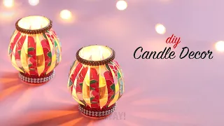 DIY Candle Holder | Diwali Candle Decor | Diwali Craft Ideas (1-minute video)