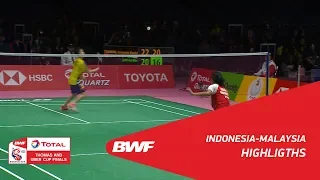 TOTAL BWF Thomas & Uber Cups Finals 2018 | Indonesia vs Malaysia Group D | Highlights | BWF 2018
