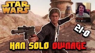 Supremacy 21/0 Han Solo Ownage! | Star Wars Battlefront Live Multiplayer Gameplay | Epic Game 2