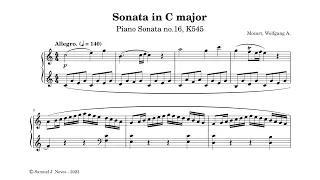 Mozart - Piano Sonata no.16 in C major, K545, Allegro | Samuel J. Neves