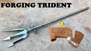 Forging POSEIDON'S TRIDENT Out of Old Rusty AXE