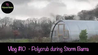 Polycrub during storm Barra (heavy duty polytunnel) - Vlog #10