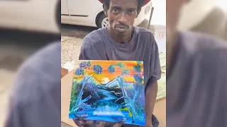 Street Artist | Beautiful Finger Painting Street Art | Satisfying Talent