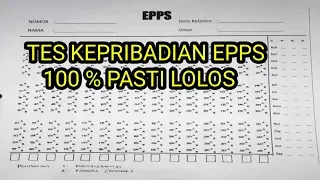 Tes Kepribadian epps "di jamin 100% lolos"