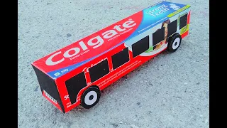 How to Make bus of paper - Colgate box easy