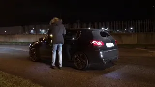 Launch control 308 gti sous la pluie !!!