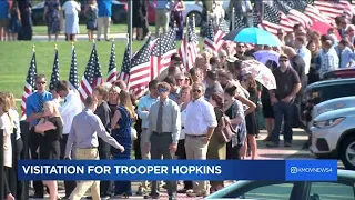 Hundreds line the walk to slain ISP Trooper's visitation in honor and mourning