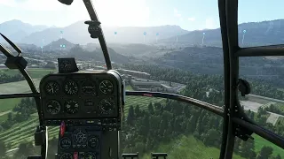 Rescue flight with Alouette III HB-XOF of Air-Glaciers  - MSFS2020