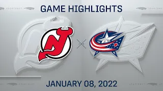 NHL Highlights | Devils vs. Blue Jackets - Jan. 8, 2022