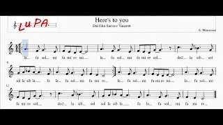 Here's to You - Flauto dolce - Note - Spartito - Instrumental - Karaoke - Canto - Musica