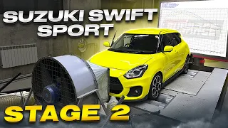 Suzuki Swift Sport делаем Stage 2 замеры на диностенде.