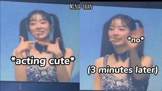 dahyun *cringing* at herself when being cute in english 😂