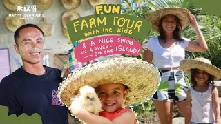Fun Farm Tour with the kids & a nice swim in a river on the Island!