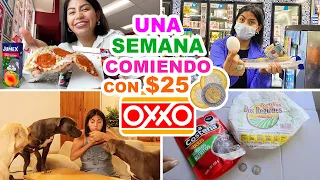 🌭 UNA SEMANA COMIENDO CON 25 PESOS en EL OXXO📍😱 ¿VENDEN COMIDA MUY BARATA?💰¡EL RETO MÁS DIFÍCIL! 😩