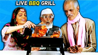 Live BBQ Grill Tried By Villagers  ! Tribal People Try To Cook BBQ Chicken