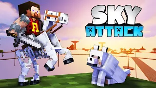 Mit dem Pferd um den Server - Sky Attack Rundtour 🚀 Minecraft Skyblock - Sky Attack #04